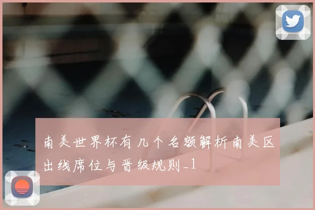 南美世界杯有几个名额解析南美区出线席位与晋级规则_1